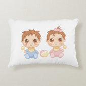 Baby Twins Boy en Girl Accent Kussen (Voorkant)