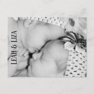 Baby Twins Photo Faire-part de naissance Carte pos