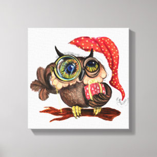 Baby Uil in Kerst Pet Canvas Print