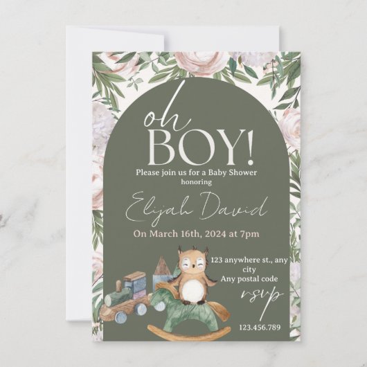 Baby uil met choo choo trein (Voorkant)