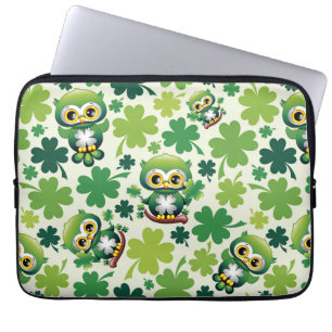 Baby Uil Schattig St Patrick Cartoon Laptop Sleeve