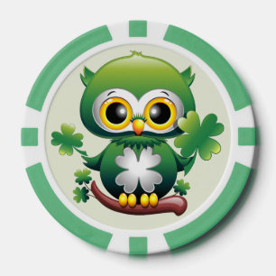 Baby Uil Schattig St Patrick Cartoon Poker Chips