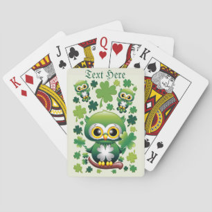 Baby Uil Schattig St Patrick Cartoon Pokerkaarten