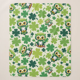 Baby Uil Schattig St Patrick Cartoon Sherpa Deken