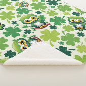 Baby Uil Schattig St Patrick Cartoon Sherpa Deken (3/4)
