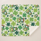 Baby Uil Schattig St Patrick Cartoon Sherpa Deken (Voorkant (horizontaal))