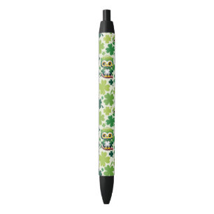 Baby Uil Schattig St Patrick Cartoon Zwarte Inkt Pen