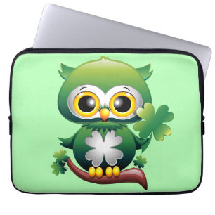 Baby Uil Schattige St Patrick Cartoon Laptop Sleeve