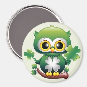 Baby Uil Schattige St Patrick Cartoon Magneet