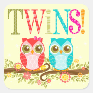 Baby Uilen - Meisje en Jongen Twins Stickers