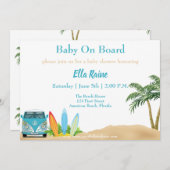 Baby Uitnodiging voor Baby shower aan boord (Voorkant / Achterkant)