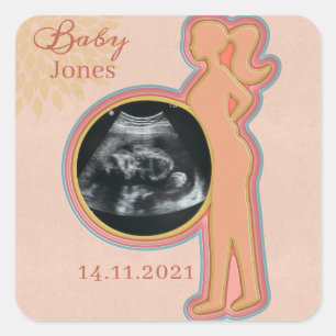 Baby Ultrasound Keepomwille Vierkante Sticker