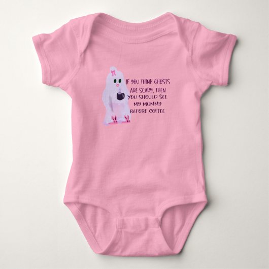 Baby undershirt , cute moms scary before coffee romper (Voorkant)