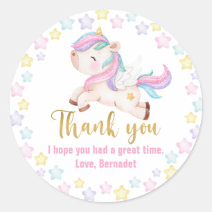 Baby Unicorn Bedankt Ronde Sticker