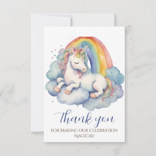 Baby Unicorn Boy Baby shower Dank u Bedankkaart