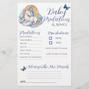 Baby Unicorn Garçon Baby Predictions Carte de cons