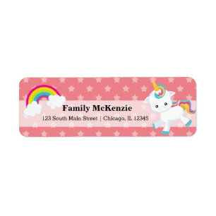 Baby Unicorn * KIES uw achtergrondkleur Etiket