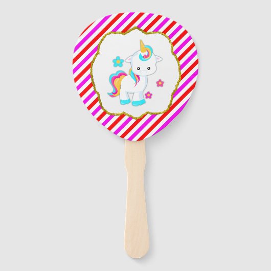 Baby Unicorn, Snoep Stripes Handwaaier (Voorkant)