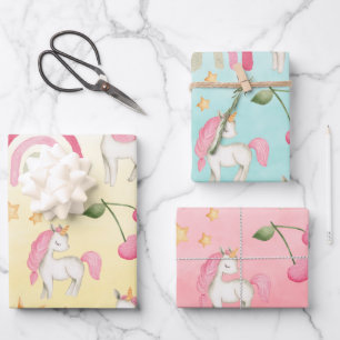 Baby Unicorns Rainbows & Sunny Skies Inpakpapier Vel