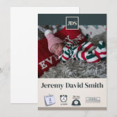 Baby vakantie geboorteaankondiging kaart (Voorkant / Achterkant)