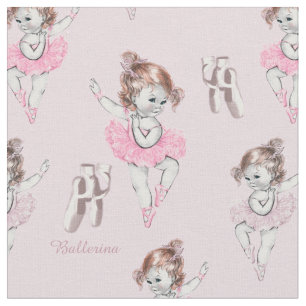 Baby van ballerina en baletslippers in roze Stof