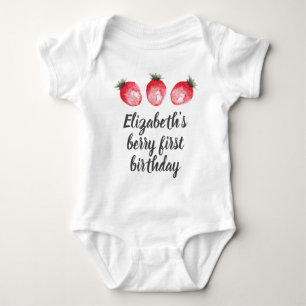 Baby van de Berry 1st Birthday Waterverf Romper