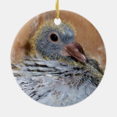 Baby van duivenversiering keramisch ornament (Achterkant)