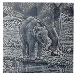 baby van een olifant tegeltje