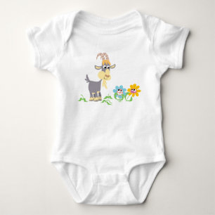 Baby van geit en bloemen van Cartoon Romper