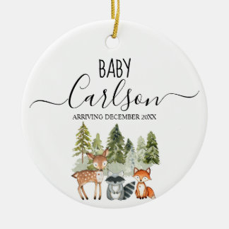 Baby van het dierenbos Zwangerschap Pijn Boom Keramisch Ornament