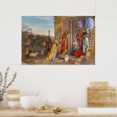 Baby van Nazareth in de Bethlehem Manger Poster (Keuken)