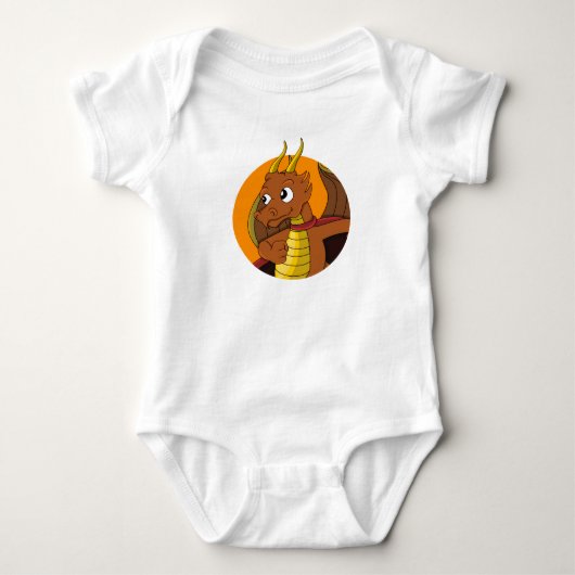 baby van Oranje drakenpak voor cartoon Romper (Voorkant)