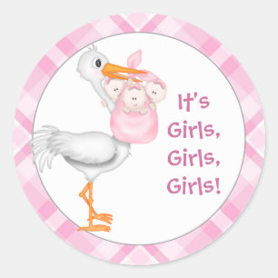 Baby van Stork & Triplet Girls Ronde Sticker
