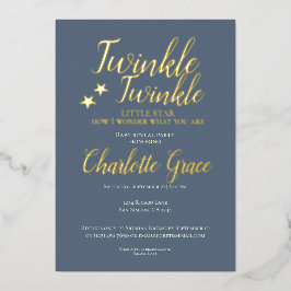 Baby van Twinkle Twinkle Little Star Folie Uitnodiging