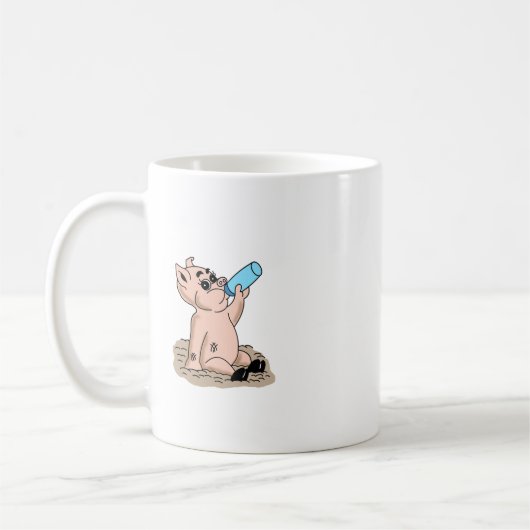 Baby Varken Cartoon Design Koffie Mok (Links)