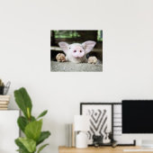 Baby varkensstapel in Pen, Varkensgier Poster (Thuiskantoor)