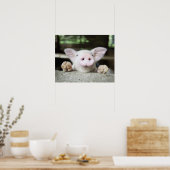 Baby varkensstapel in Pen, Varkensgier Poster (Keuken)