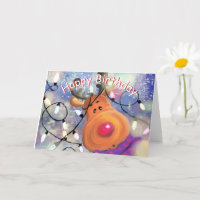 Baby Verjaardag Kaart met Happy Christmas Rendier