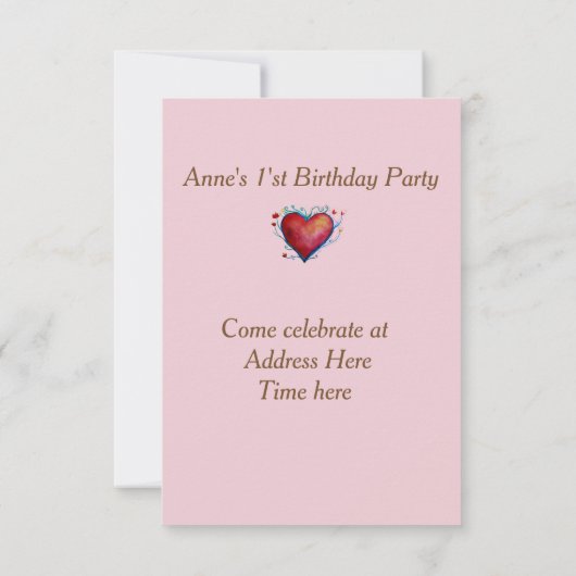 Baby Verjaardagsuitnodiging, beer Kaart (Achterkant)