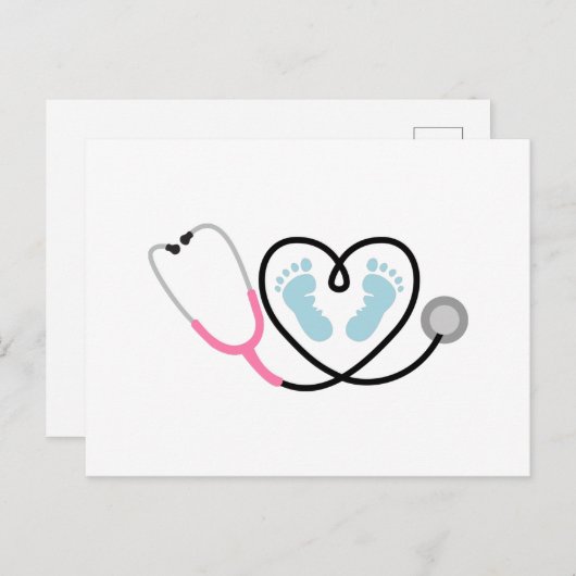 Baby verpleegster briefkaart (Voorkant / Achterkant)