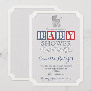Baby vervoer Klassiek Baby shower voor jongen Kaart