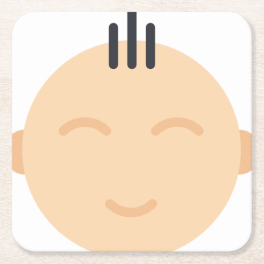 baby vierkante kartonnen onderzetter (Voorkant)