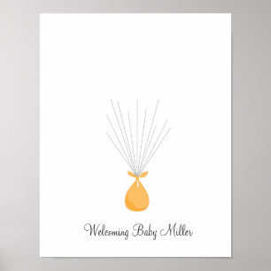 Baby Vingerafdruk Ballonnen - Oranje Poster
