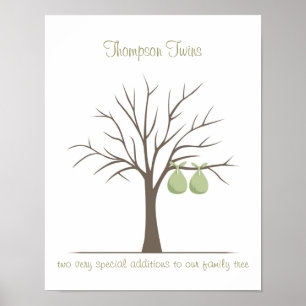 Baby Vingerafdruk Boom - Tweeling Poster
