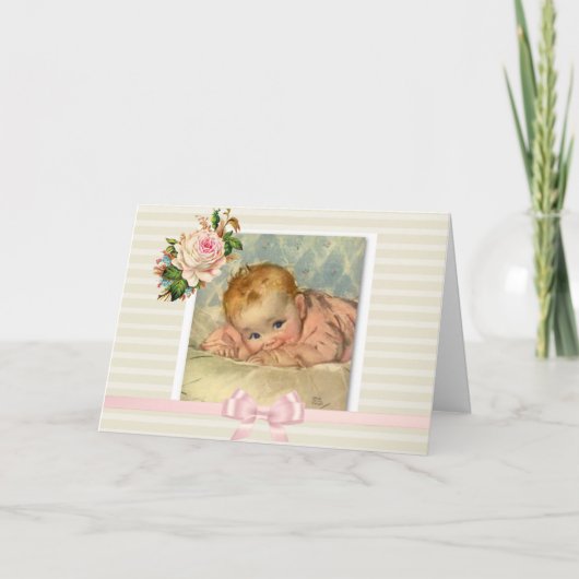 Baby vintage : Invitations de douche pour bébé pou (Devant)