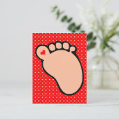 baby-voetafdruk lichte huid briefkaart (Staand voorkant)