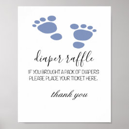 Baby Voetafdruk Luiers Raffle Ticket Baby Shower  Poster