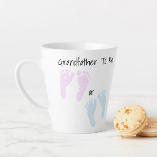 Baby voetafdruk opa om te worden aangekondigd latte mok