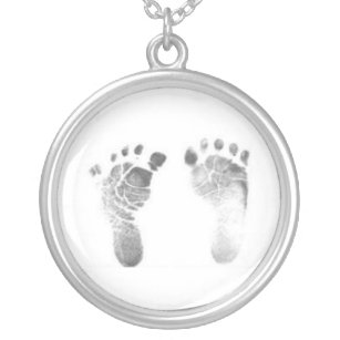 baby voetafdruk zilver vergulden ketting