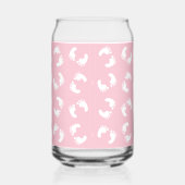 Baby voetafdrukken, baby's voet, voetstappen, roze blikvorm glas (Rechts)